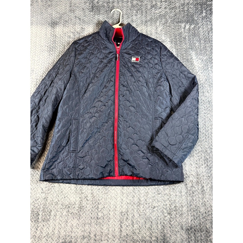 Tommy Hilfiger 3-In-1 All Weather System Quilted Jacket Womens XL Blue Mock Neck